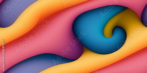 Smooth wave flowing rainbow gradient background 3D, liquid abstract wallpaper design. 