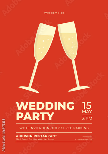 Wedding party invitation card template design