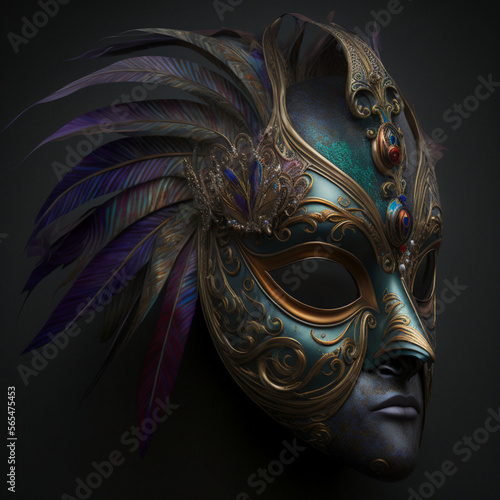 máscara, verde, roxo, de ouro, carnaval, Veneza, festa, celebração, disfarce, fantasia, mascarada © Idea Inside