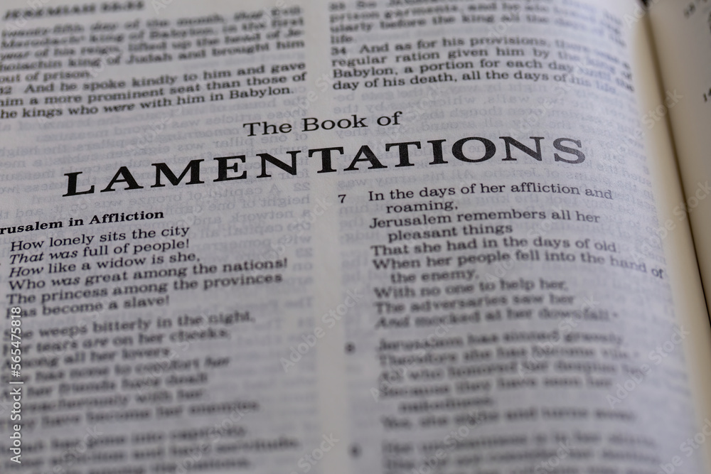 title page from the book of Lamentations in the bible or torah for faith, christian, jew, jewish, hebrew, israelite, history, religion title page from the book of Lamentations in the bible or torah for faith, christian, jew, jewish, hebrew, israelite, history, religion