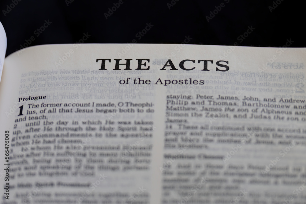 title page from the book of Acts in the bible for faith, christian, hebrew, israelite, history, religion title page from the book of Acts in the bible for faith, christian, hebrew, israelite, history, religion