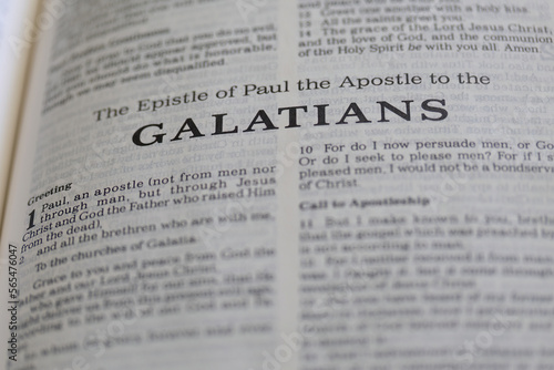 title page from the book of Galatians in the bible for faith, christian, hebrew, israelite, history, religion photo