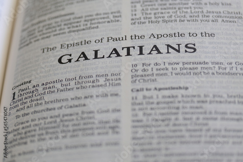 title page from the book of Galatians in the bible for faith, christian, hebrew, israelite, history, religion