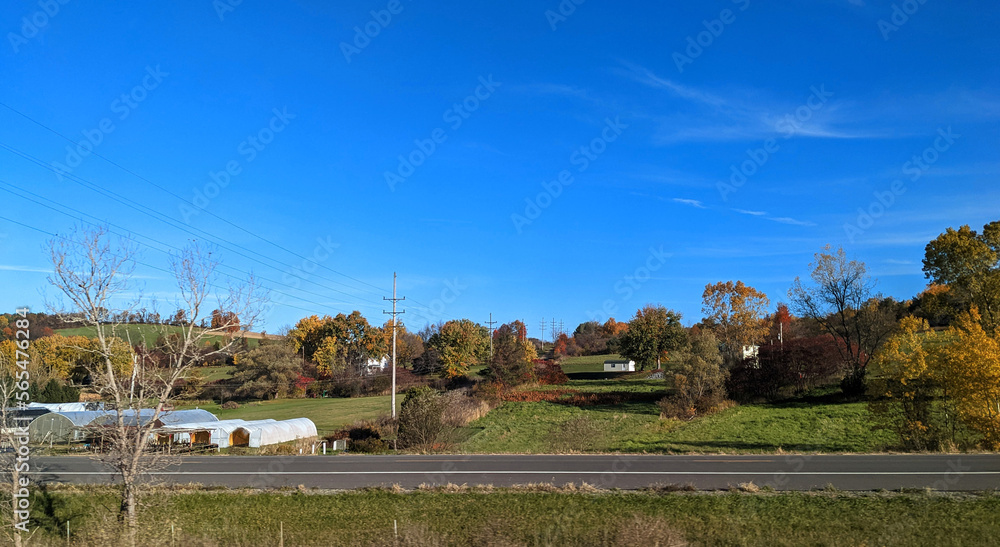 Beautiful farming community in the fall in Upstate NY, USA Beautiful farming community in the fall in Upstate NY, USA