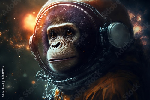 Space monkey. Generative AI