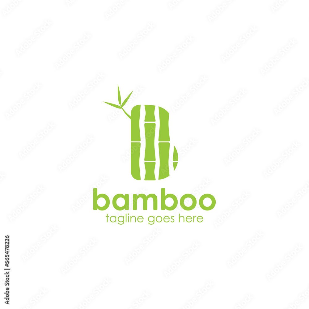 Bamboo Logo Design Template with letter B and bamboo icon. Perfect for ...