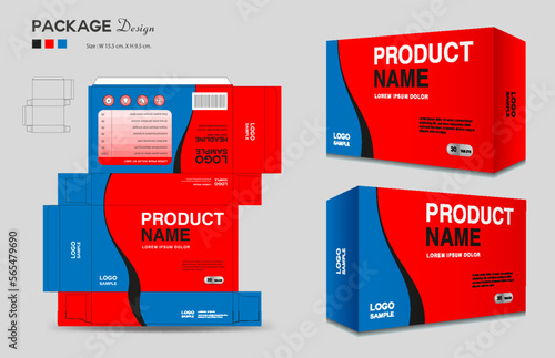 Cosmetic box design, Medical Package design template, Supplements Box Packaging design, Label design, healthcare label, packaging creative idea vector, box outline, 3d box realistic mock-up, vector