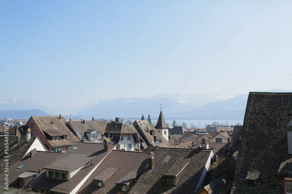 switzerland, an old house on the bank of a river in Switzerland, a house in the middle of the Swiss Alps