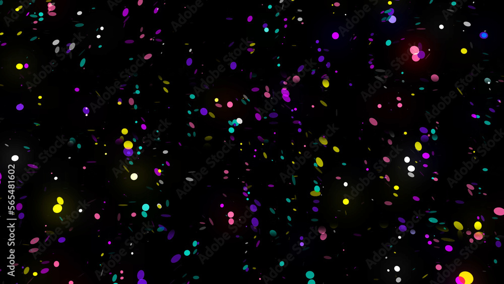 3D rendering of bright festive multi-colored confetti that will be useful for any material 3D rendering of bright festive multi-colored confetti that will be useful for any material