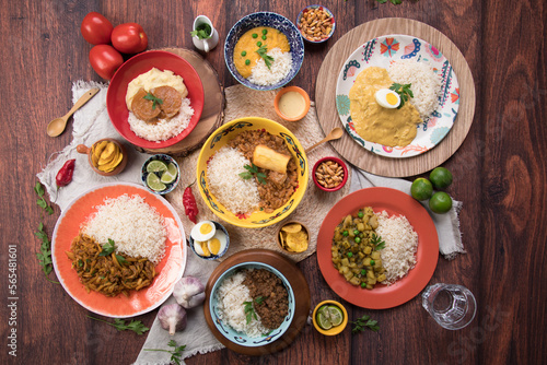 Peru traditional comfort food buffet table