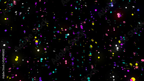 3D rendering of bright festive multi-colored confetti that will be useful for any material