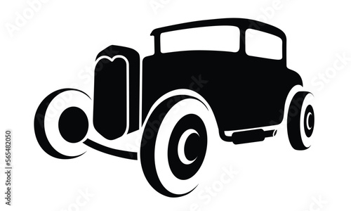 Car Silhouette - Hot Rod - Vector for logo, icons, illustration, coloring book … – Auto garage dealership brand identity design elements.