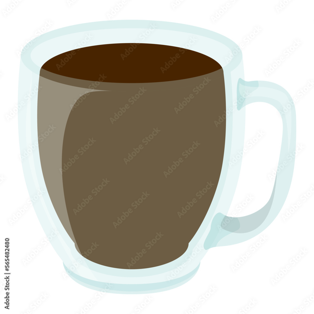 Cup of tea glass in realistic style. Porcelain mug with hot cofee. Cup of tea glass in realistic style. Porcelain mug with hot cofee.