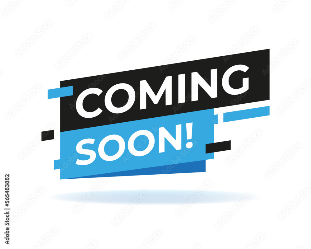Vector Illustration Modern Coming Soon Banner Icon. Flat Web Label Element Vector Illustration Modern Coming Soon Banner Icon. Flat Web Label Element