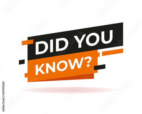 Did you know vector speech bubble icon paper style on white background