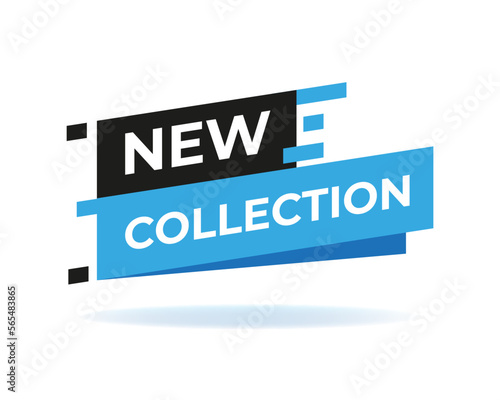Blue vector banner ribbon new collection