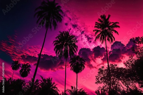 Tropical Sunset Sky, Generative AI © Svetlana