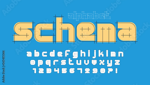 new11-1Original alphabet design, futuristic style, stylish characters set.