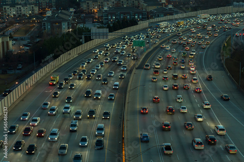 Evening traffic in Downtown Atlanta, Georgia