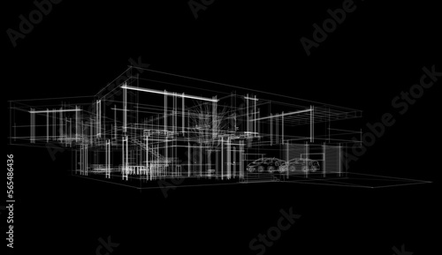 Modern house design architectural 3d rendering  © Yurii Andreichyn
