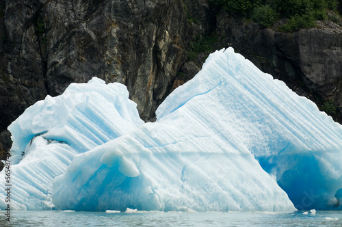 An iceberg floating in the water in Tracy Arm near Juneau, Alaska. photo