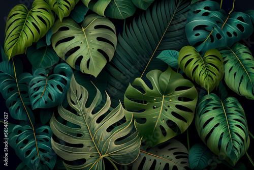 Grüne Blätter eine Pflanze als Hintergrund - Generative Ai