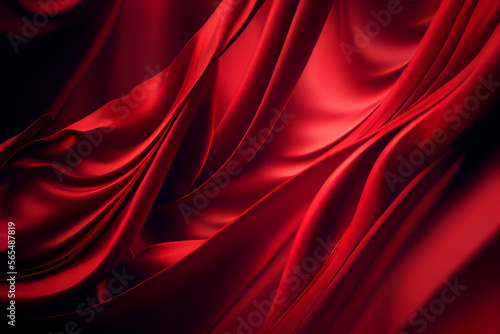  Die Textur von roten Satin-Stoff als Hintergrund - Generative Ai