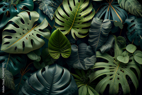 Grüne Blätter eine Pflanze als Hintergrund - Generative Ai