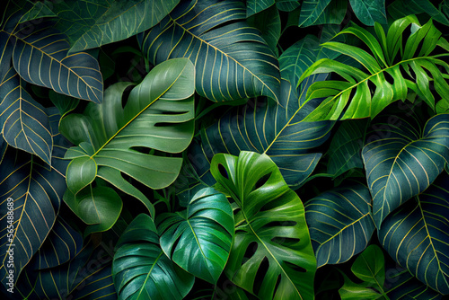 Grüne Blätter eine Pflanze als Hintergrund - Generative Ai