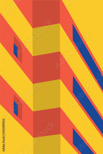 llustration vector graphic of minimalist abstract architecture perfect for posters, pamphlets, wall hangings, decorations, designs, wallpapers, backgrounds, and cards