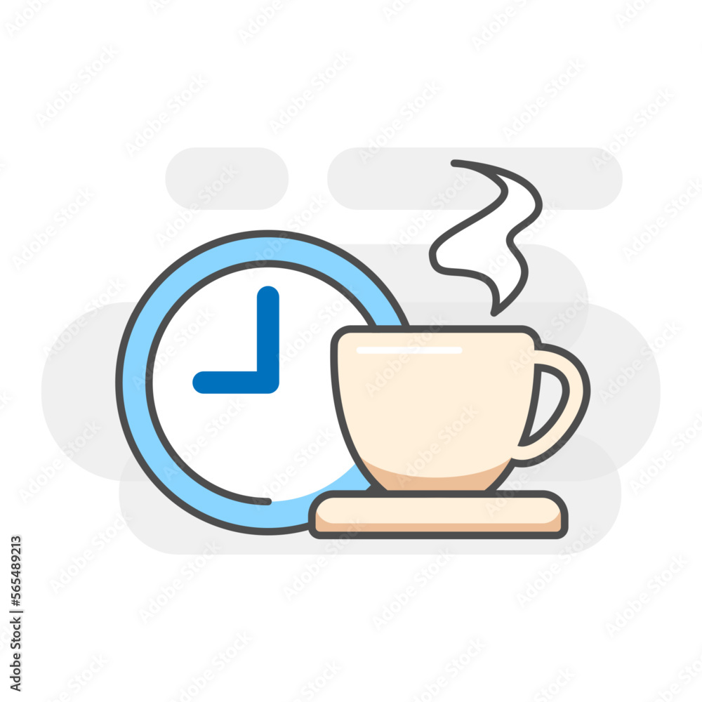 coffee time, break concept illustration line icon, isolated stock vector eps10 coffee time, break concept illustration line icon, isolated stock vector eps10