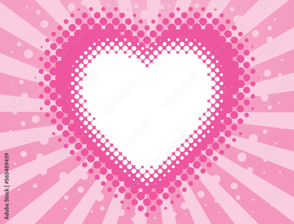 Happy Valentine's Day. Valentine's day card with blank heart shape for text. 
Vector.
