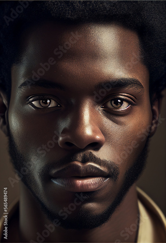 portrait of beautiful african man. Ai generated
