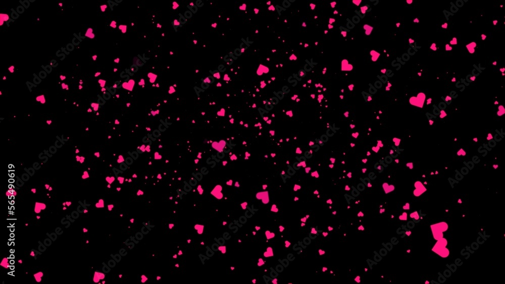 Hearts - Valentine's Day background. Romantic 3d background. Love motion graphics. Holiday of love, wedding happiness 3d render.