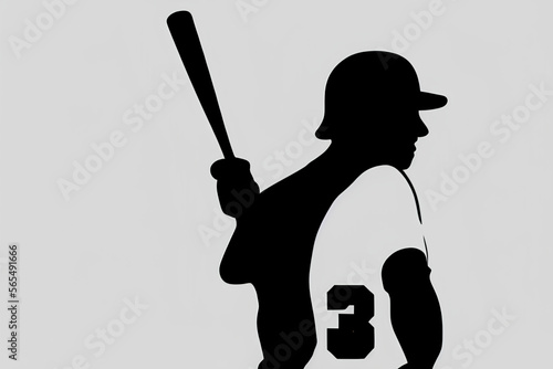 silhouette of a baseball player with a bat,Generative IA