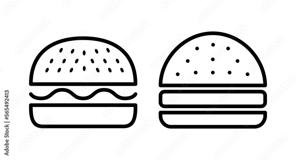 Burger icon vector illustration. burger sign and symbol. hamburger Burger icon vector illustration. burger sign and symbol. hamburger