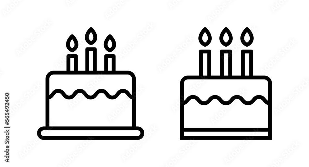 Cake icon vector illustration. Cake sign and symbol. Birthday cake icon Cake icon vector illustration. Cake sign and symbol. Birthday cake icon