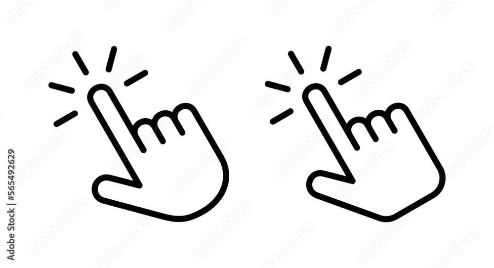 Hand click icon vector illustration. pointer sign and symbol. hand cursor icon Hand click icon vector illustration. pointer sign and symbol. hand cursor icon
