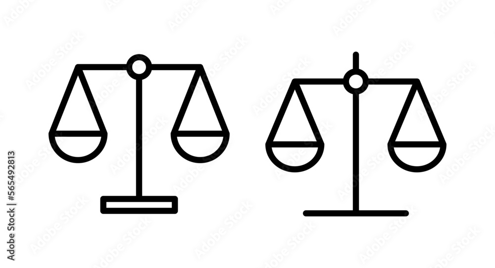 Scales icon vector illustration. Law scale icon. Justice sign and symbol Scales icon vector illustration. Law scale icon. Justice sign and symbol