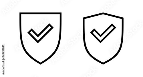 Shield check mark icon vector illustration. Protection approve sign. Insurance icon
