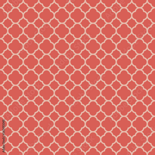 Seamless geometric pattern in retro vintage style, raspberry blush color, vector