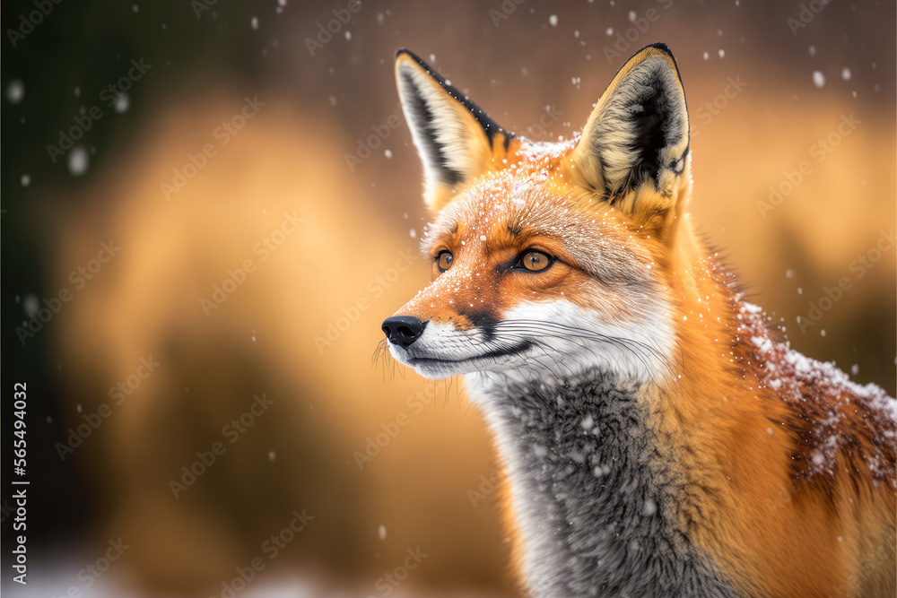a fox in the snow, generative ai a fox in the snow, generative ai