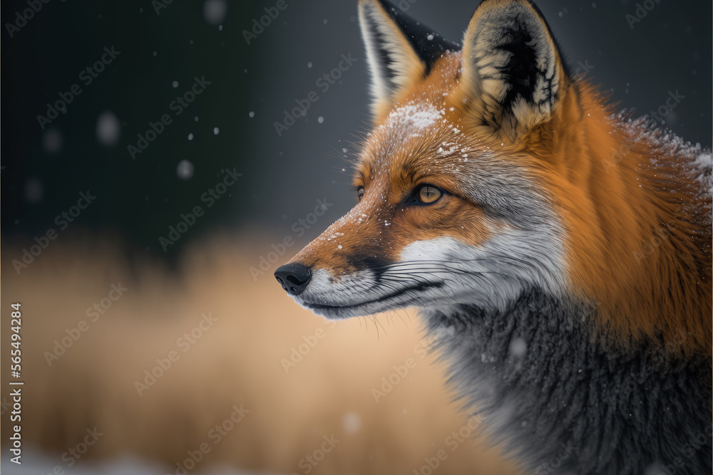 a fox in the snow, generative ai a fox in the snow, generative ai