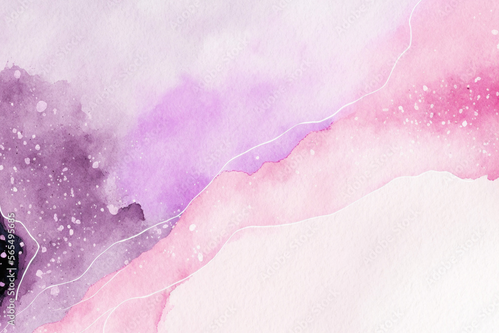 Fototapeta premium Abstract watercolor background. Purple and pink watercolor texture. Artistic digital wallpaper.