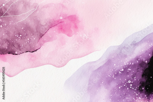 Abstract watercolor background. Purple and pink watercolor texture. Artistic digital wallpaper. © StylishDesignStudio