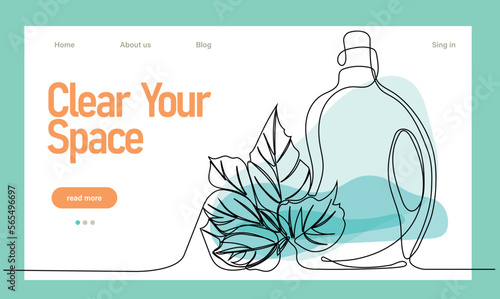 Home cleaning service landing page design concept, illustration of janitors with cleaning tools. Vector illustration