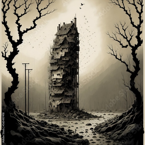 Hopeless and mournful illustration