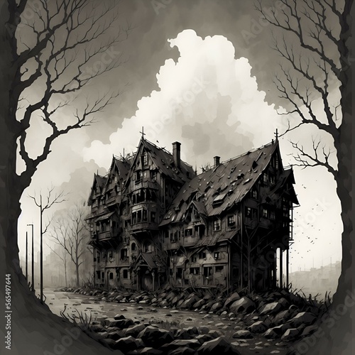 Gloomy and forlorn illustration