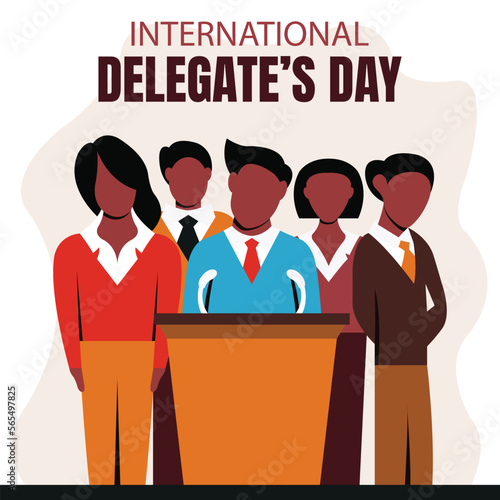 illustration vector graphic of a group of state officials is having a conference, perfect for international day, international delegates day, celebrate, greeting card, etc.