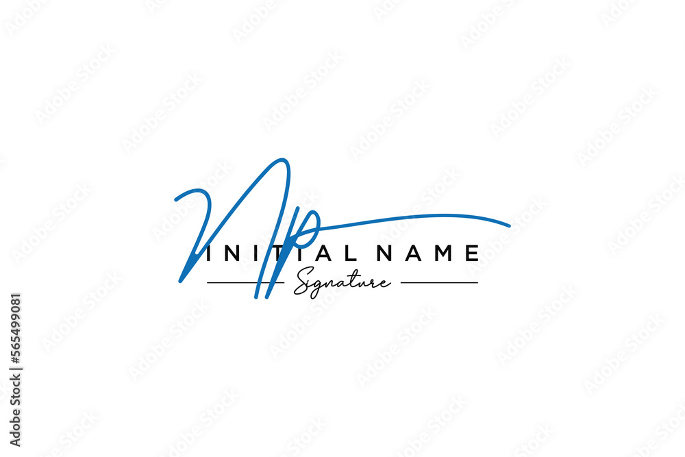 Initial NP signature logo template vector. Hand drawn Calligraphy lettering Vector illustration. Initial NP signature logo template vector. Hand drawn Calligraphy lettering Vector illustration.